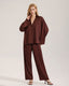 Satin Chiffon Long Sleeve Pajama Set
