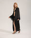 Luxury Black Robe with Pink Piping & Belt