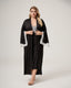 Black Faux Silk Pajama Set