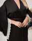 Black Faux Silk Pajama Set