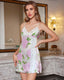 Floral Print Lace Trim Mini Slip Dress