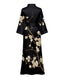 Luxury Floral Satin Silk Kimono Robe