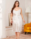Plus Size Ice Silk Slip Dress