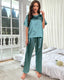 Summer Satin Short Sleeve Pajama Set