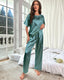 Summer Satin Short Sleeve Pajama Set
