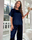 Summer Satin Short Sleeve Pajama Set