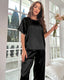 Summer Satin Short Sleeve Pajama Set