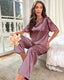 Summer Satin Short Sleeve Pajama Set