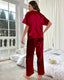 Summer Satin Short Sleeve Pajama Set