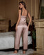Bright Striped Ice Silk Lace Pajama Set