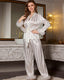 Striped Satin Wrap Pajama Set