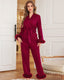 Striped Satin Wrap Pajama Set