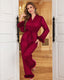 Striped Satin Wrap Pajama Set