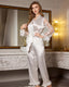 Lace Trim Satin Pajama Set