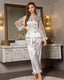 Lace Trim Satin Pajama Set