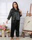 Plus Size Satin Button Down Pajama Set