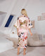 Floral Print Silky Kimono Robe