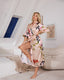 Floral Print Silky Kimono Robe