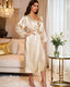 Simple and light luxury wine red robe