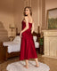 Simple and light luxury wine red robe