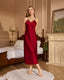 Simple and light luxury wine red robe
