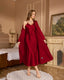 Simple and light luxury wine red robe