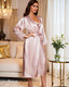 Simple and light luxury wine red robe
