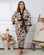 Leopard Print Silky Pajama Set