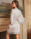 Scarlet Satin Chiffon Kimono Robe
