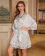 Scarlet Satin Chiffon Kimono Robe