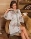 Scarlet Satin Chiffon Kimono Robe