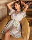 Scarlet Satin Chiffon Kimono Robe