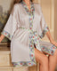 Scarlet Satin Chiffon Kimono Robe