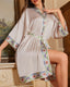 Scarlet Satin Chiffon Kimono Robe