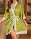 Scarlet Satin Chiffon Kimono Robe