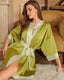 Scarlet Satin Chiffon Kimono Robe