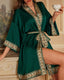 Scarlet Satin Chiffon Kimono Robe