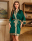 Scarlet Satin Chiffon Kimono Robe