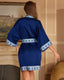 Scarlet Satin Chiffon Kimono Robe