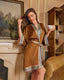 Scarlet Satin Chiffon Kimono Robe