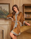 Scarlet Satin Chiffon Kimono Robe