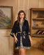 Scarlet Satin Chiffon Kimono Robe