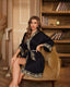 Scarlet Satin Chiffon Kimono Robe
