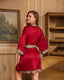 Scarlet Satin Chiffon Kimono Robe