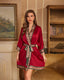 Scarlet Satin Chiffon Kimono Robe