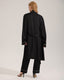 Black Satin-Texture Pink Piping Trim Robe