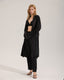 Black 3-Piece Loungewear Wide-Leg Pants+Robe
