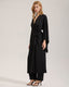 Black 3-Piece LoungewearRobe+Wide-Leg Pants+Robe
