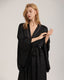 Black 3-Piece LoungewearRobe+Wide-Leg Pants+Robe