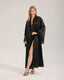 Luxury Black Robe with Pink Piping & Belt